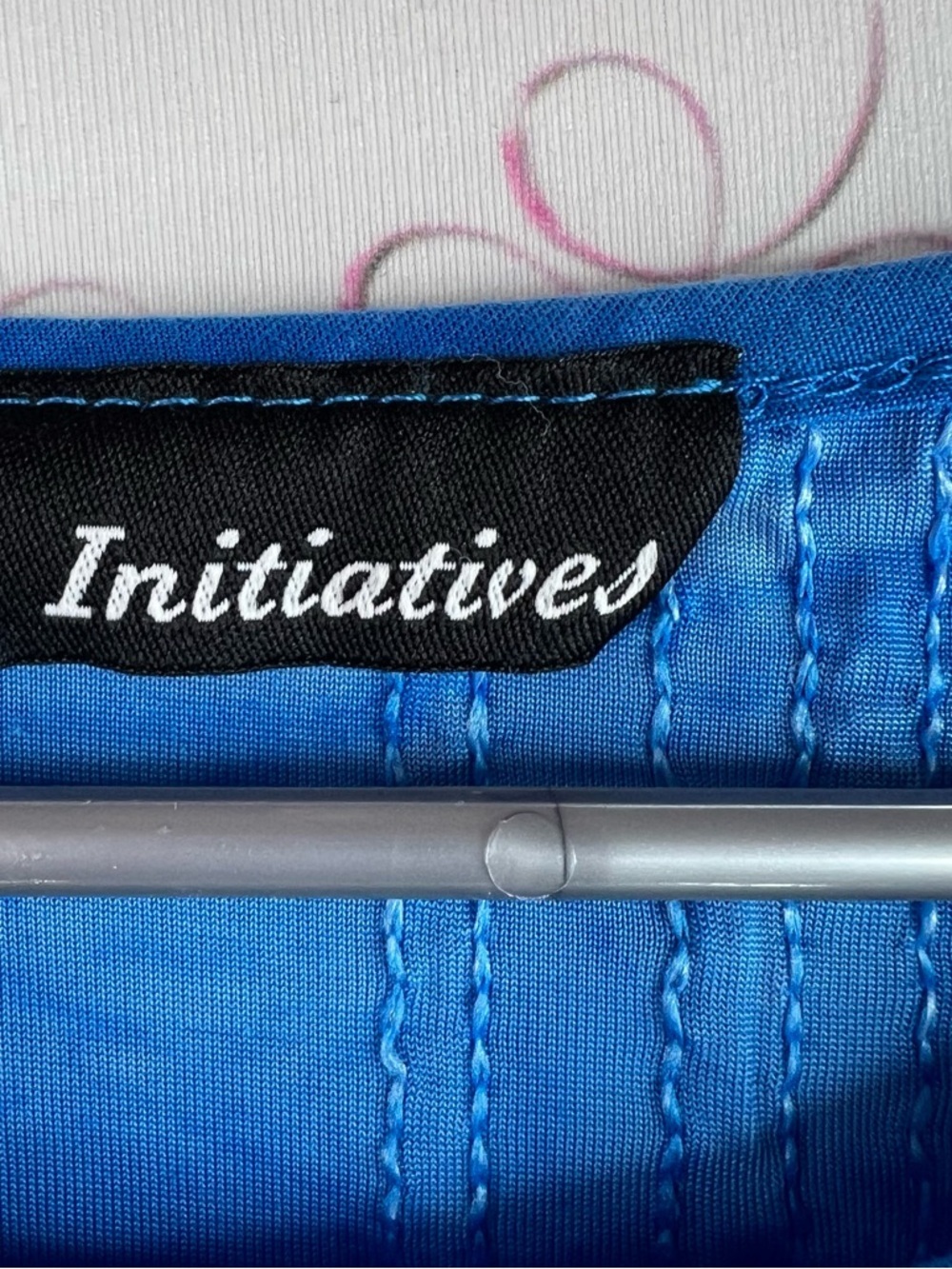 Initiatives top sparkly embroidered Blue Sequin-Detail Long Sleeve Women's Top - Picture 6 of 8